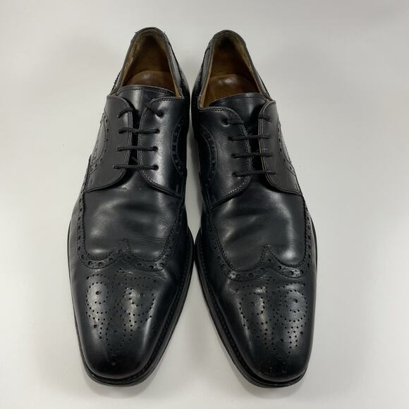 Magnanni Sergio Wingtip Oxford Dress Shoes Black Calfskin Leather 13974 Mens 8.5 main image 9